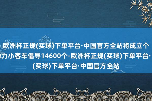 欧洲杯正规(买球)下单平台·中国官方全站将成立个东说念主新动力小客车倡导14600个-欧洲杯正规(买球)下单平台·中国官方全站