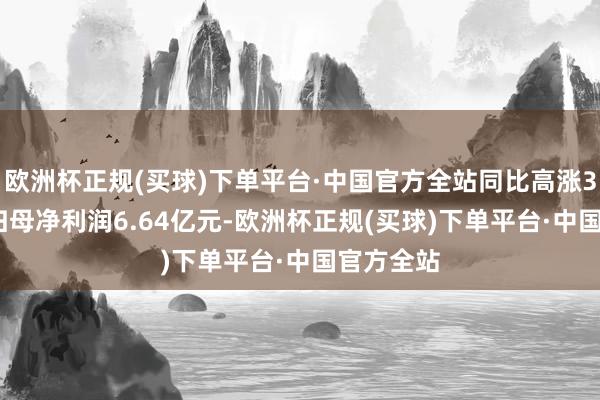 欧洲杯正规(买球)下单平台·中国官方全站同比高涨39.8%；归母净利润6.64亿元-欧洲杯正规(买球)下单平台·中国官方全站