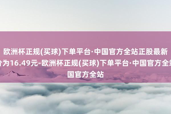 欧洲杯正规(买球)下单平台·中国官方全站正股最新价为16.49元-欧洲杯正规(买球)下单平台·中国官方全站