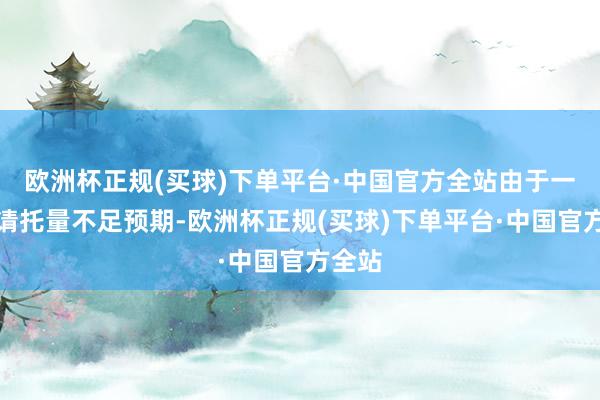 欧洲杯正规(买球)下单平台·中国官方全站由于一季度请托量不足预期-欧洲杯正规(买球)下单平台·中国官方全站