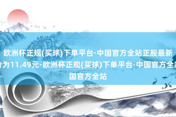 欧洲杯正规(买球)下单平台·中国官方全站正股最新价为11.49元-欧洲杯正规(买球)下单平台·中国官方全站