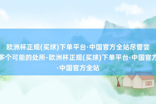 欧洲杯正规(买球)下单平台·中国官方全站尽管尝试了多个可能的处所-欧洲杯正规(买球)下单平台·中国官方全站