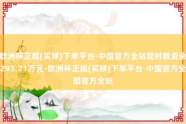 欧洲杯正规(买球)下单平台·中国官方全站现时融资余额293.21万元-欧洲杯正规(买球)下单平台·中国官方全站