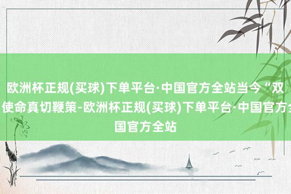 欧洲杯正规(买球)下单平台·中国官方全站当今“双新”使命真切鞭策-欧洲杯正规(买球)下单平台·中国官方全站