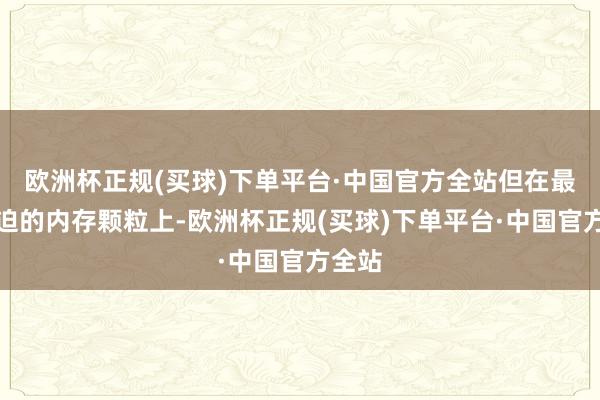 欧洲杯正规(买球)下单平台·中国官方全站但在最为紧迫的内存颗粒上-欧洲杯正规(买球)下单平台·中国官方全站