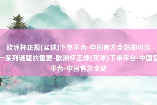 欧洲杯正规(买球)下单平台·中国官方全站却可能是解开一系列谜题的重要-欧洲杯正规(买球)下单平台·中国官方全站