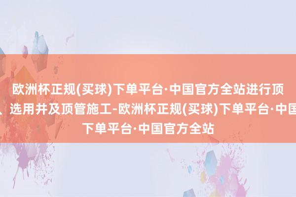 欧洲杯正规(买球)下单平台·中国官方全站进行顶督责任井、选用井及顶管施工-欧洲杯正规(买球)下单平台·中国官方全站