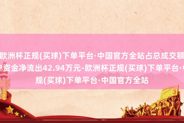 欧洲杯正规(买球)下单平台·中国官方全站占总成交额6.49%；散户资金净流出42.94万元-欧洲杯正规(买球)下单平台·中国官方全站