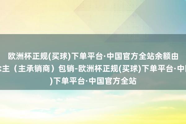 欧洲杯正规(买球)下单平台·中国官方全站余额由保荐东说念主（主承销商）包销-欧洲杯正规(买球)下单平台·中国官方全站