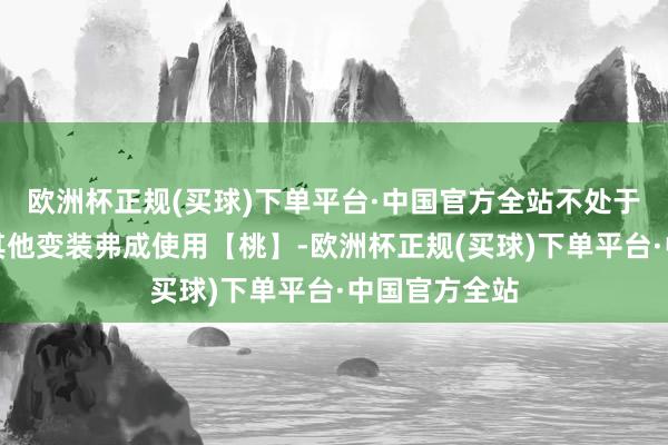 欧洲杯正规(买球)下单平台·中国官方全站不处于濒死气象的其他变装弗成使用【桃】-欧洲杯正规(买球)下单平台·中国官方全站