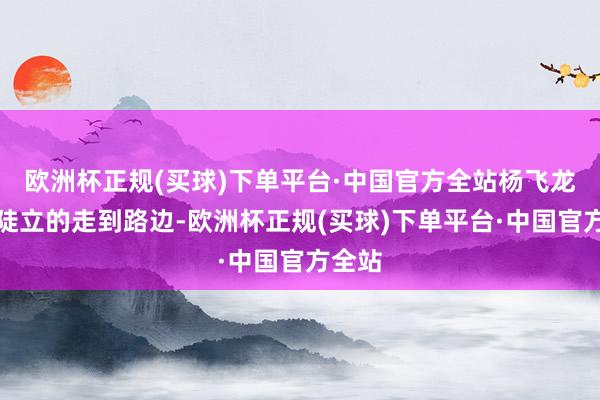 欧洲杯正规(买球)下单平台·中国官方全站杨飞龙失魂陡立的走到路边-欧洲杯正规(买球)下单平台·中国官方全站