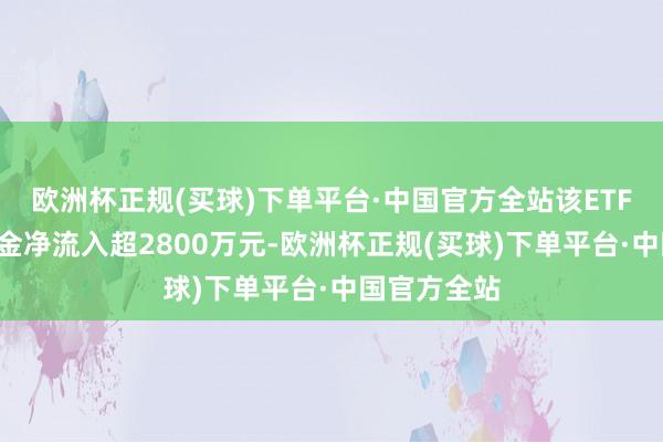 欧洲杯正规(买球)下单平台·中国官方全站该ETF近5日获资金净流入超2800万元-欧洲杯正规(买球)下单平台·中国官方全站