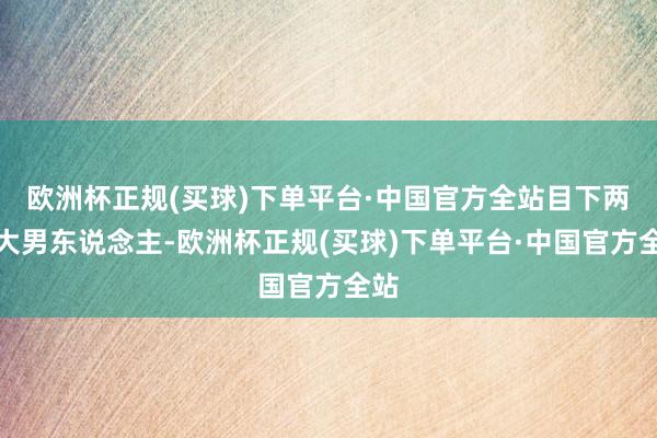 欧洲杯正规(买球)下单平台·中国官方全站目下两个大男东说念主-欧洲杯正规(买球)下单平台·中国官方全站