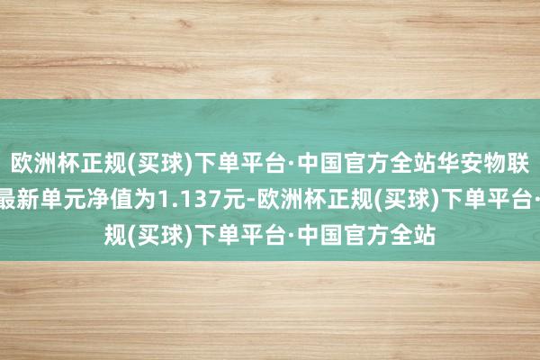 欧洲杯正规(买球)下单平台·中国官方全站华安物联网主题股票A最新单元净值为1.137元-欧洲杯正规(买球)下单平台·中国官方全站