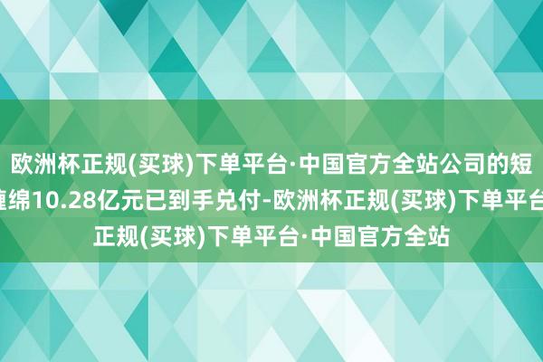 欧洲杯正规(买球)下单平台·中国官方全站公司的短期融资券本息缠绵10.28亿元已到手兑付-欧洲杯正规(买球)下单平台·中国官方全站